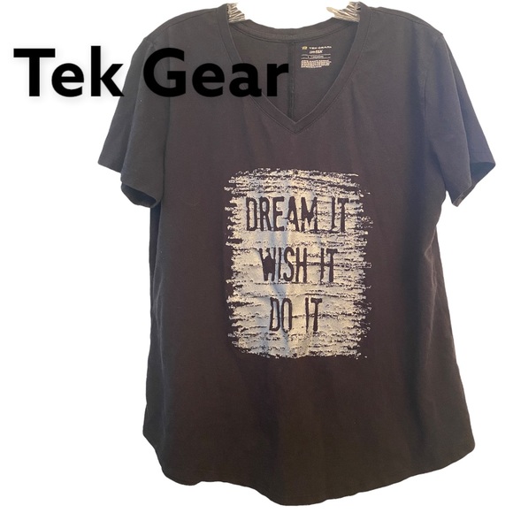 tek gear Tops - Tek Gear" Dream It Wish It Do It" Short Sleeve Tee Black L